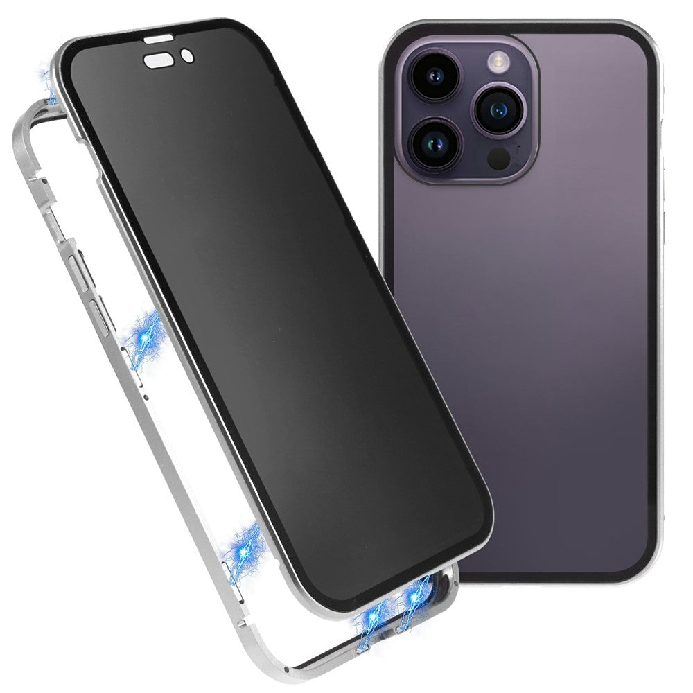 iPhone 16 Pro Anti-Spy-Hülle – mit Metallrahmen & gehärtetem Glas