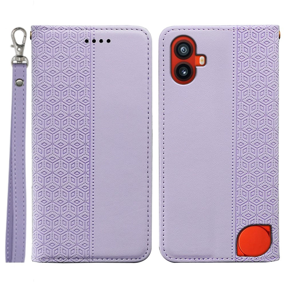 Nothing CMF Phone 1 Wallet-Handyhülle – Mit kariertem Muster, Klappdeckel aus Leder mit Handschlaufe