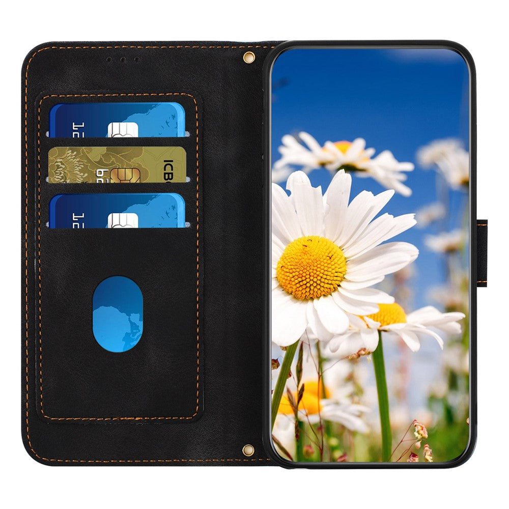 Honor X6b 4G Wallet-Handyhülle – Aus PU-Leder, mit Blumenmuster & Kartenfächern