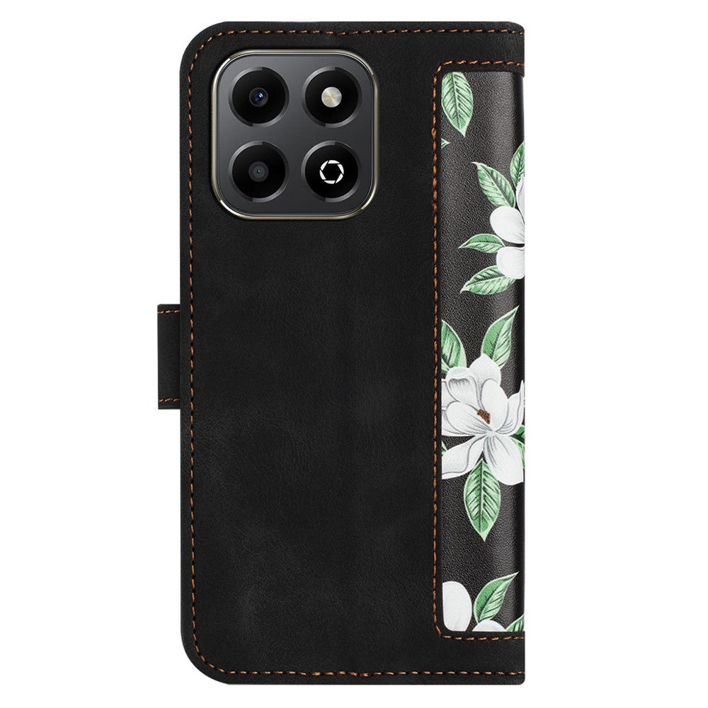 Honor X6b 4G Wallet-Handyhülle – Aus PU-Leder, mit Blumenmuster & Kartenfächern