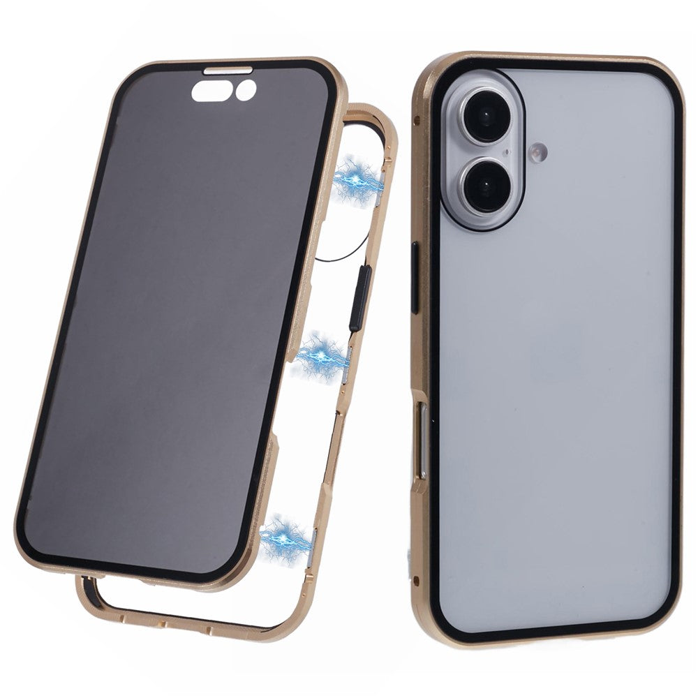 iPhone 16 Plus Anti-Spy-Hülle – mit Metallrahmen & gehärtetem Glas