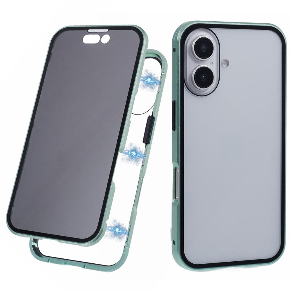 iPhone 16 Plus Anti-Spy-Hülle – mit Metallrahmen & gehärtetem Glas