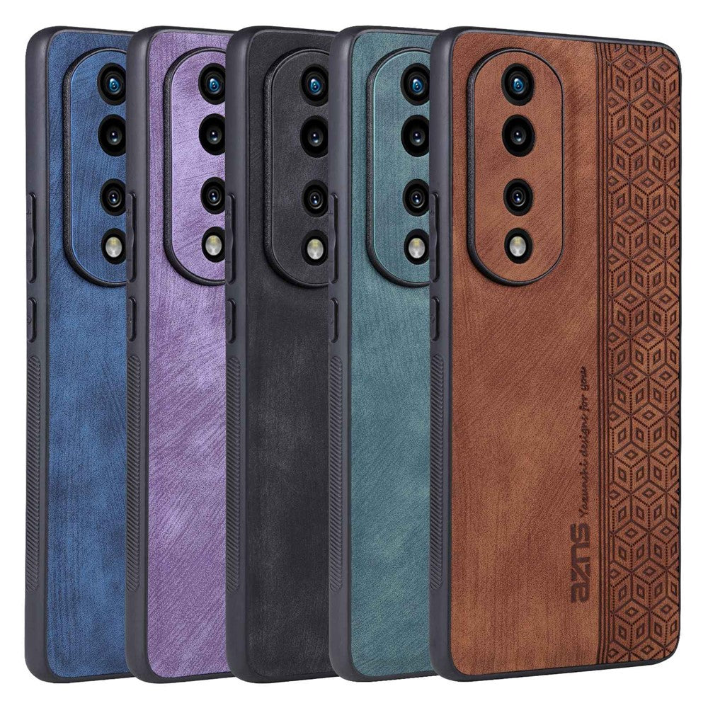 AZNS Anti-scratch Slim Cell Phone Case for Honor 70 5G, Imprinted Pattern PU Leather Coated TPU Back Cover