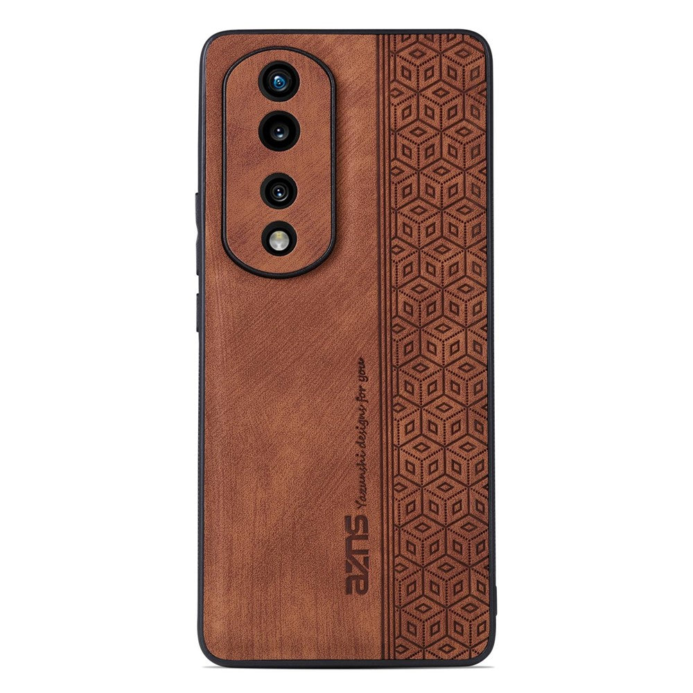 AZNS Anti-scratch Slim Cell Phone Case for Honor 70 5G, Imprinted Pattern PU Leather Coated TPU Back Cover