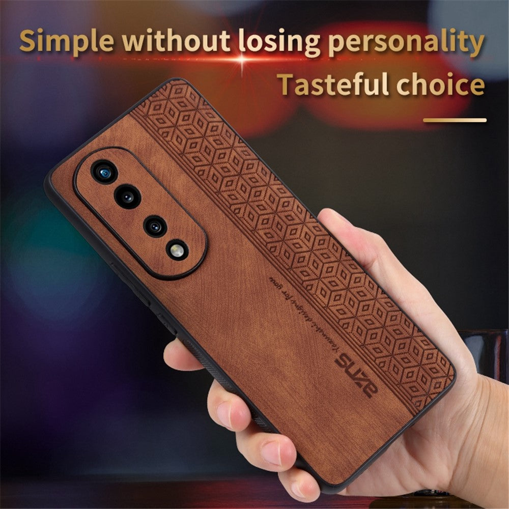 AZNS Anti-scratch Slim Cell Phone Case for Honor 70 5G, Imprinted Pattern PU Leather Coated TPU Back Cover