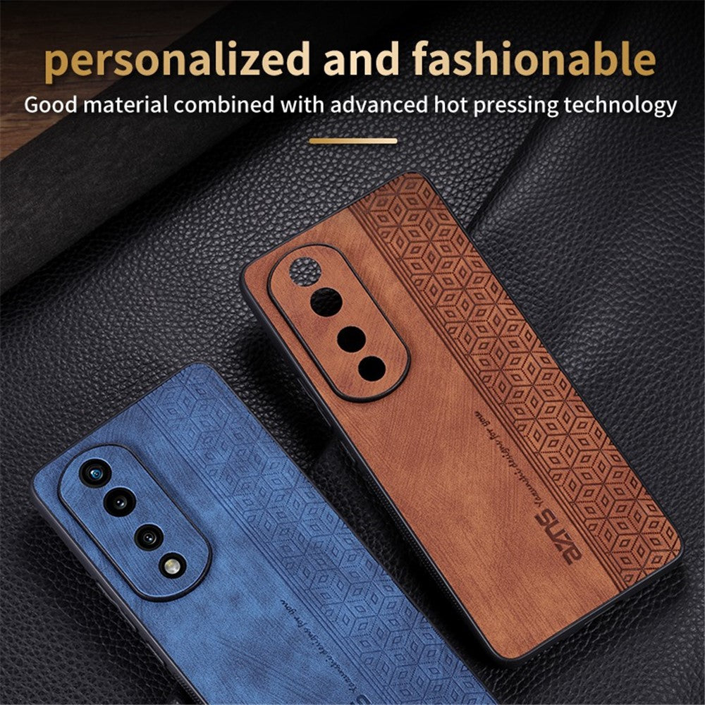 AZNS Anti-scratch Slim Cell Phone Case for Honor 70 5G, Imprinted Pattern PU Leather Coated TPU Back Cover