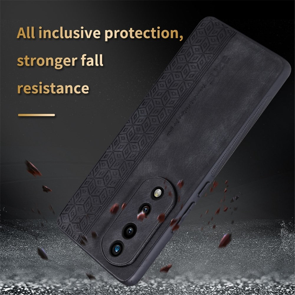AZNS Anti-scratch Slim Cell Phone Case for Honor 70 5G, Imprinted Pattern PU Leather Coated TPU Back Cover