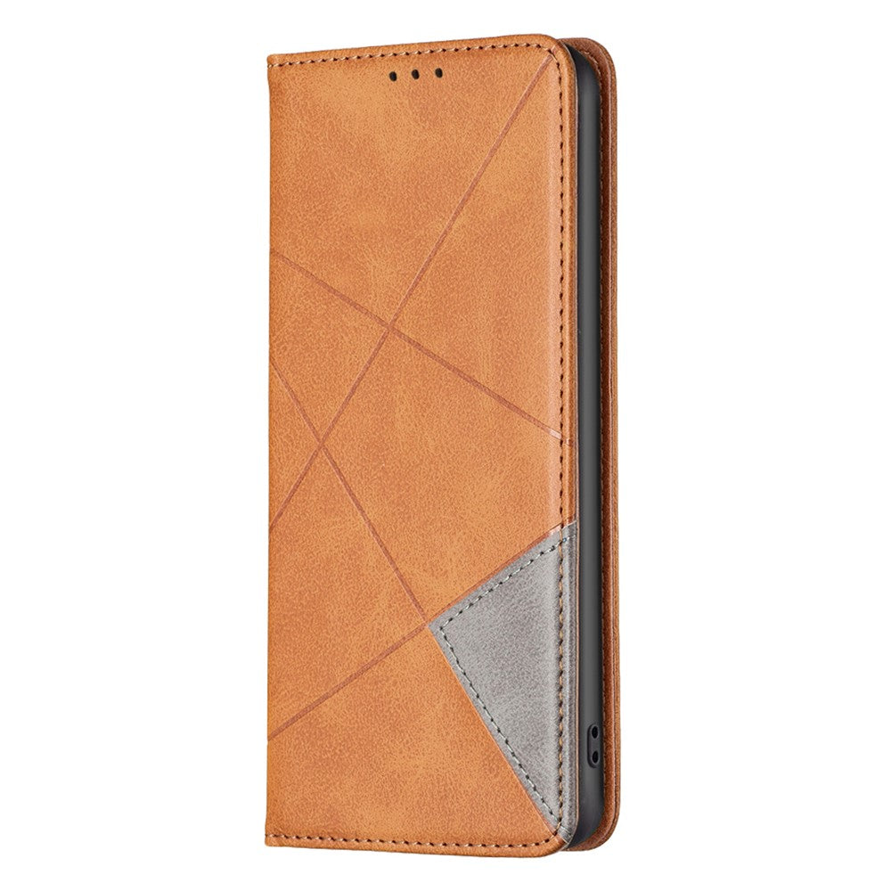 For Xiaomi Poco C75 4G / Redmi 14R 5G / 14C 4G Case Card Slots Geometry Imprint Leather Phone Cover