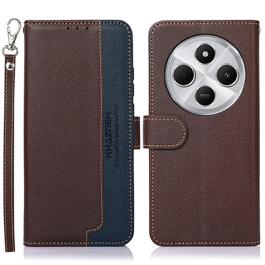 KHAZNEH For Xiaomi Poco C75 4G / Redmi 14R 5G / 14C 4G Case RFID Blocking Wallet Litchi Texture PU Leather Phone Cover