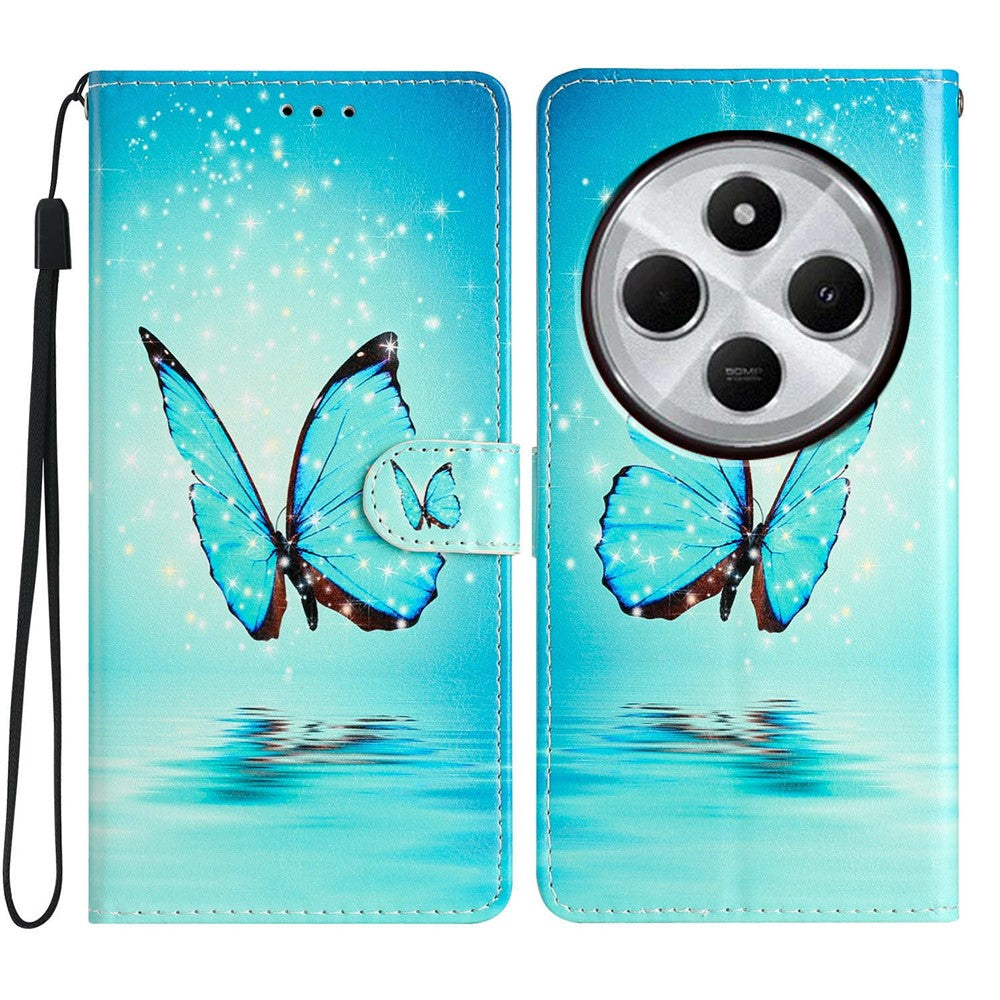 For Xiaomi Poco C75 4G / Redmi 14R 5G / 14C 4G Wallet Case PU Leather Pattern Printing Stand Phone Cover with Strap
