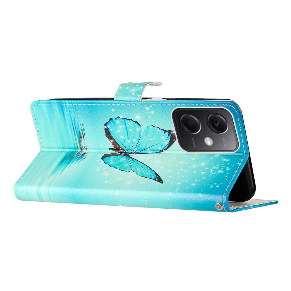 For Xiaomi Poco C75 4G / Redmi 14R 5G / 14C 4G Wallet Case PU Leather Pattern Printing Stand Phone Cover with Strap