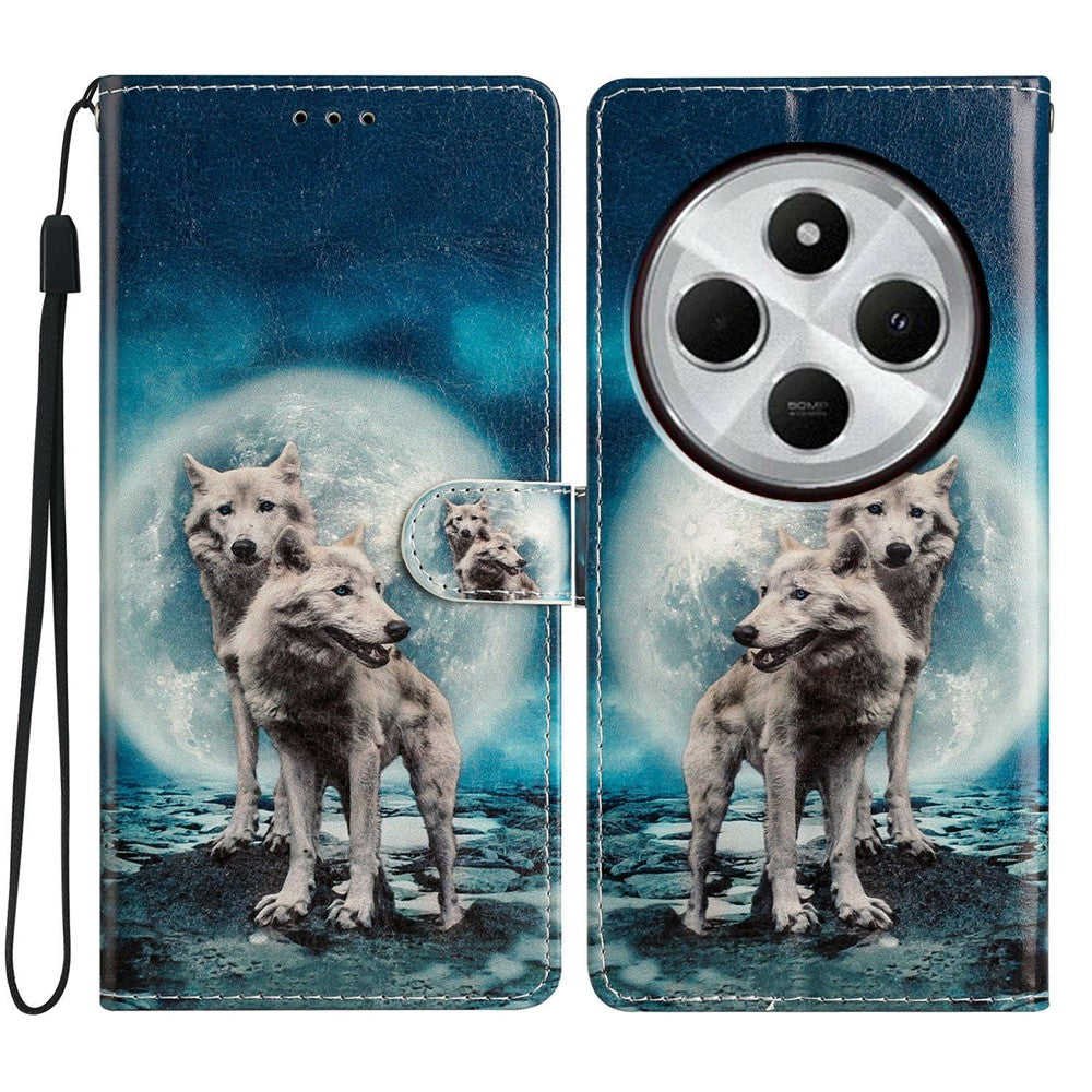 For Xiaomi Poco C75 4G / Redmi 14R 5G / 14C 4G Wallet Case PU Leather Pattern Printing Stand Phone Cover with Strap