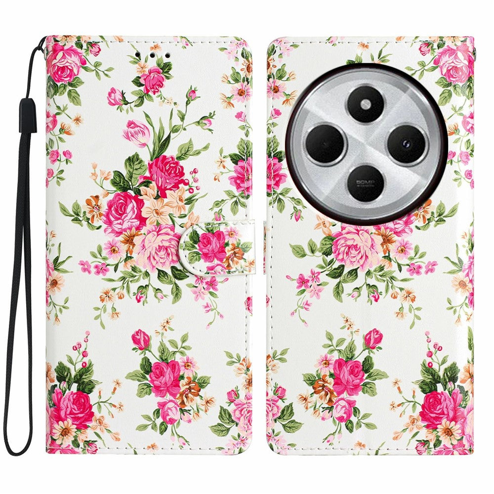 For Xiaomi Poco C75 4G / Redmi 14R 5G / 14C 4G Wallet Case PU Leather Pattern Printing Stand Phone Cover with Strap
