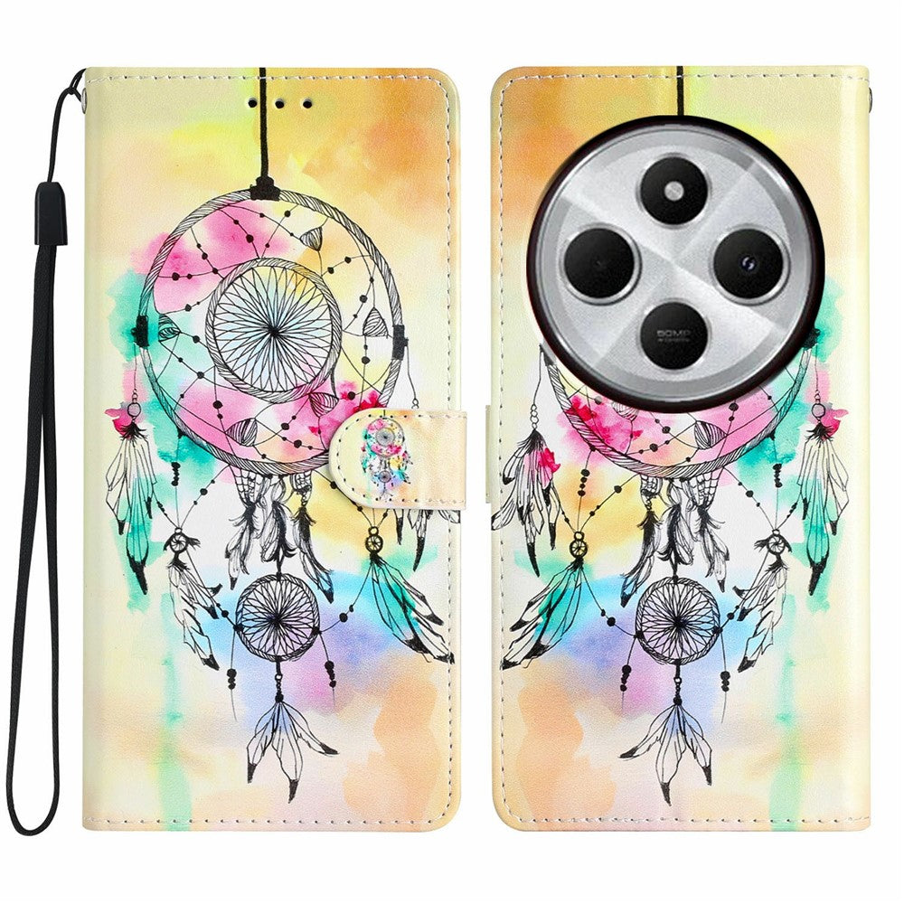 For Xiaomi Poco C75 4G / Redmi 14R 5G / 14C 4G Wallet Case PU Leather Pattern Printing Stand Phone Cover with Strap