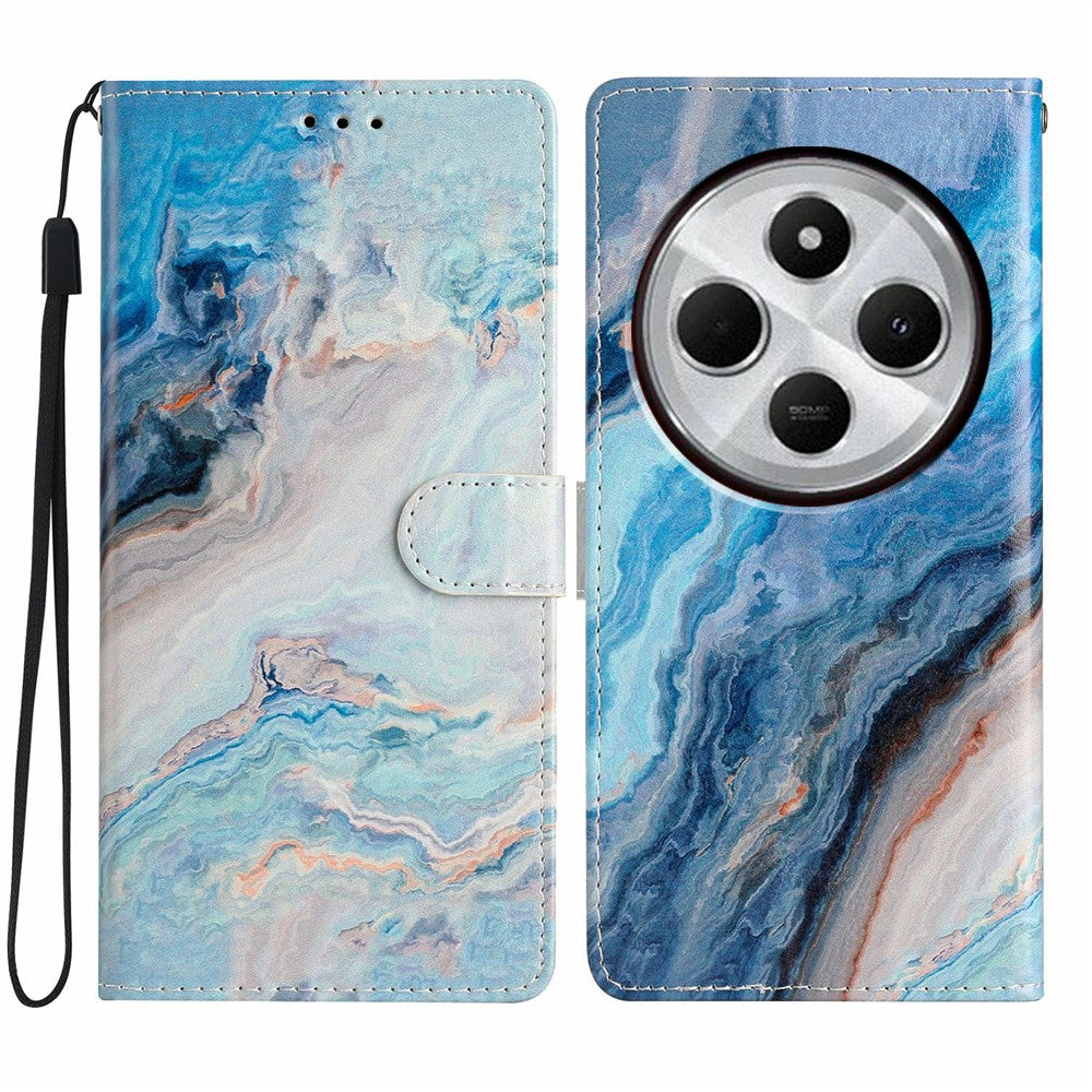 For Xiaomi Poco C75 4G / Redmi 14R 5G / 14C 4G Wallet Case PU Leather Pattern Printing Stand Phone Cover with Strap