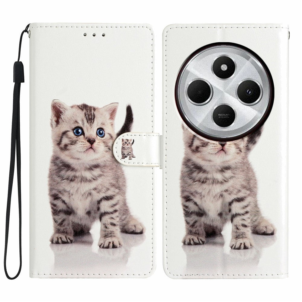 For Xiaomi Poco C75 4G / Redmi 14R 5G / 14C 4G Wallet Case PU Leather Pattern Printing Stand Phone Cover with Strap