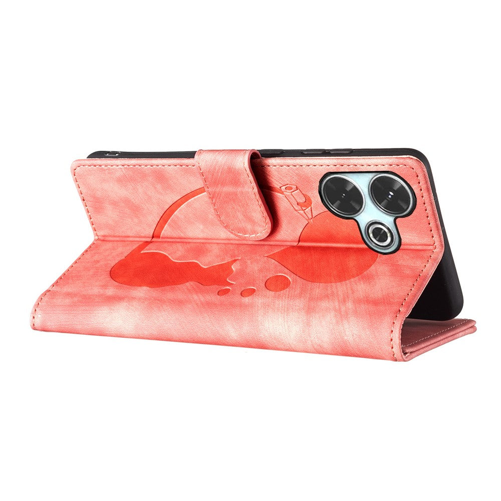 For Xiaomi Redmi 13 4G / 13 5G Case Heart Cat Folding Stand PU Leather Phone Cover