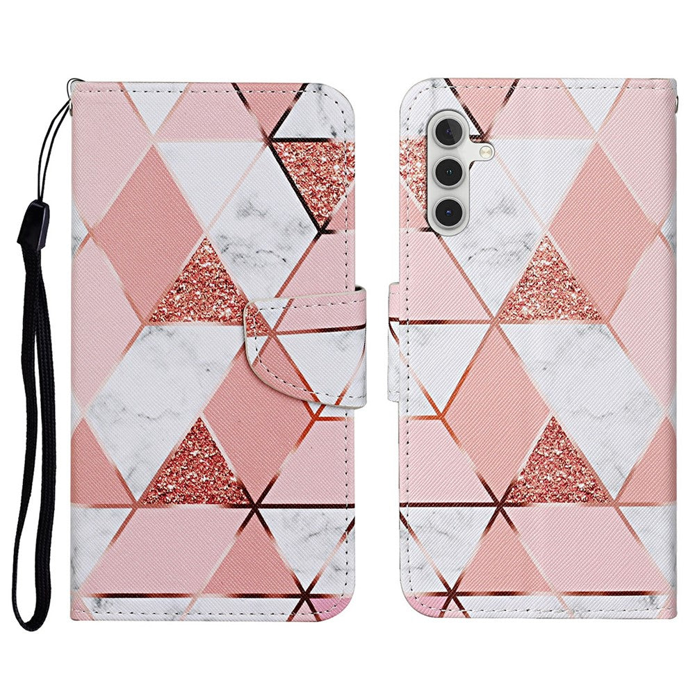 Galaxy A26 5G / A16 5G/4G Wallet-Hülle – Musterdruck, mit Ständer & Riemen