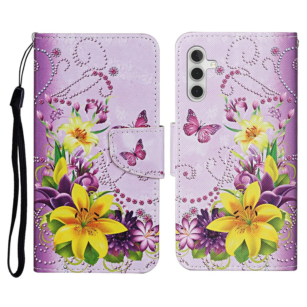 Galaxy A26 5G / A16 5G/4G Wallet-Hülle – Musterdruck, mit Ständer & Riemen