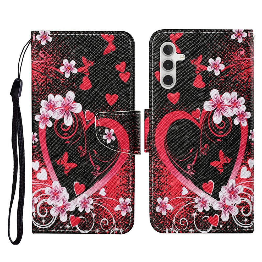 Galaxy A26 5G / A16 5G/4G Wallet-Hülle – Musterdruck, mit Ständer & Riemen
