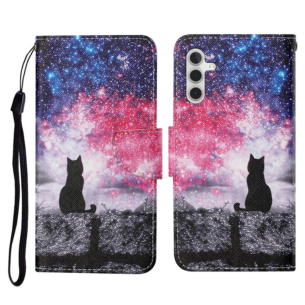 Galaxy A26 5G / A16 5G/4G Wallet-Hülle – Musterdruck, mit Ständer & Riemen