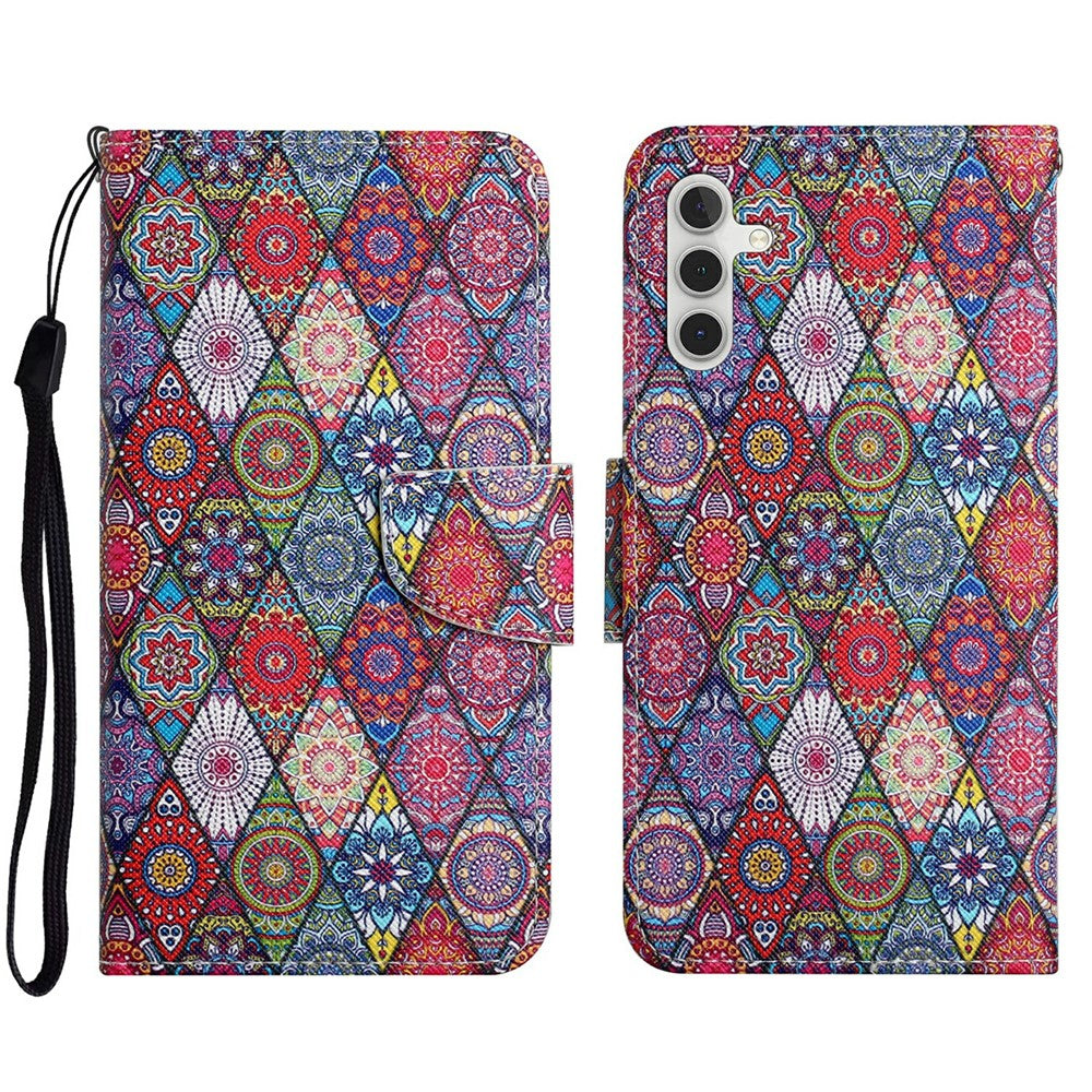 Galaxy A26 5G / A16 5G/4G Wallet-Hülle – Musterdruck, mit Ständer & Riemen