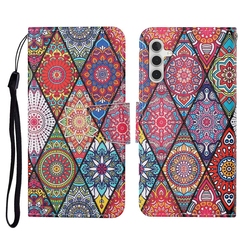 Galaxy A26 5G / A16 5G/4G Wallet-Hülle – Musterdruck, mit Ständer & Riemen
