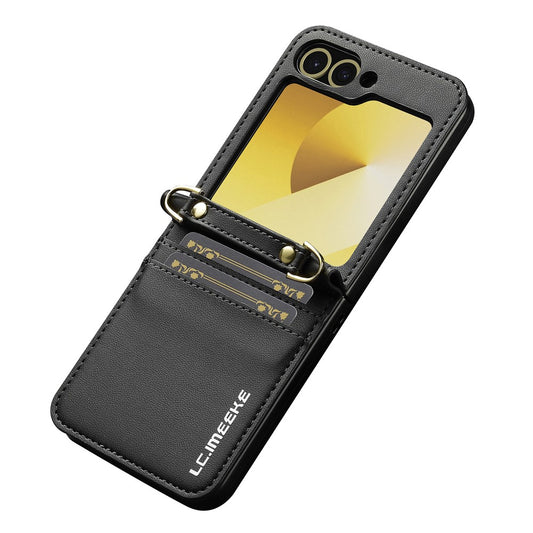 Galaxy Z Flip5 5G – Handyhülle aus Kunststoff und PU-Leder, mit Kartenfach