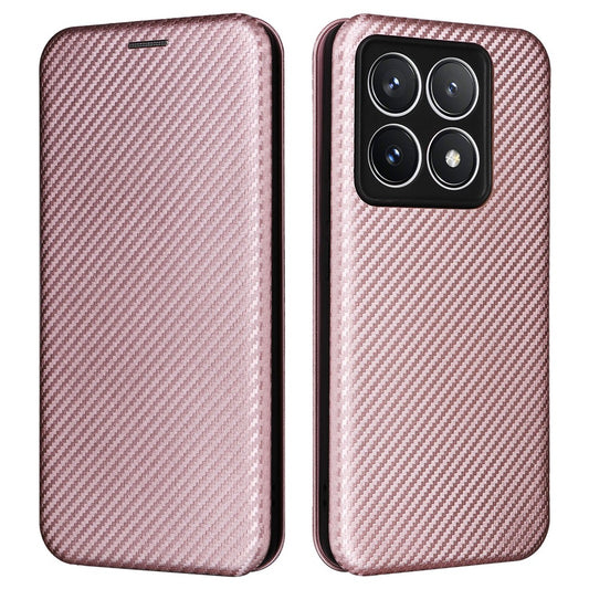 Xiaomi 14T Pro Handyhülle – aus sturzsicherem PU-Leder mit Kohlefaser-Textur