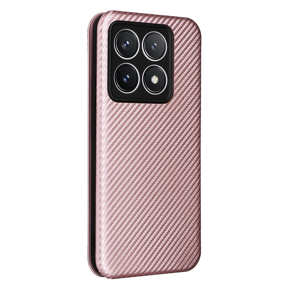 For Xiaomi 14T Pro Case Carbon Fiber Texture Drop-Proof PU Leather Phone Cover