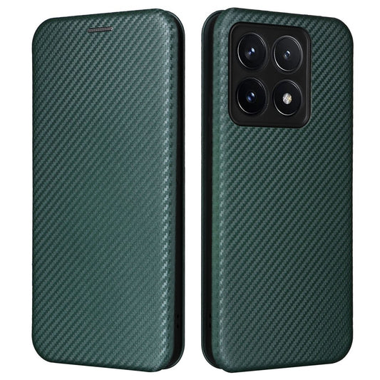 Xiaomi 14T Handyhülle – aus sturzsicherem PU-Leder mit Kohlefaser-Textur