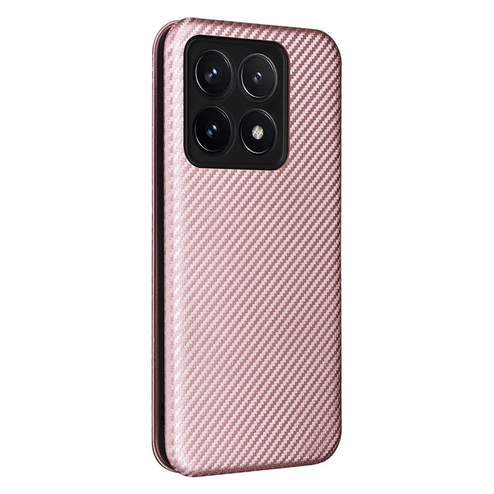 For Xiaomi 14T Case Carbon Fiber Texture Drop-Proof PU Leather Phone Cover