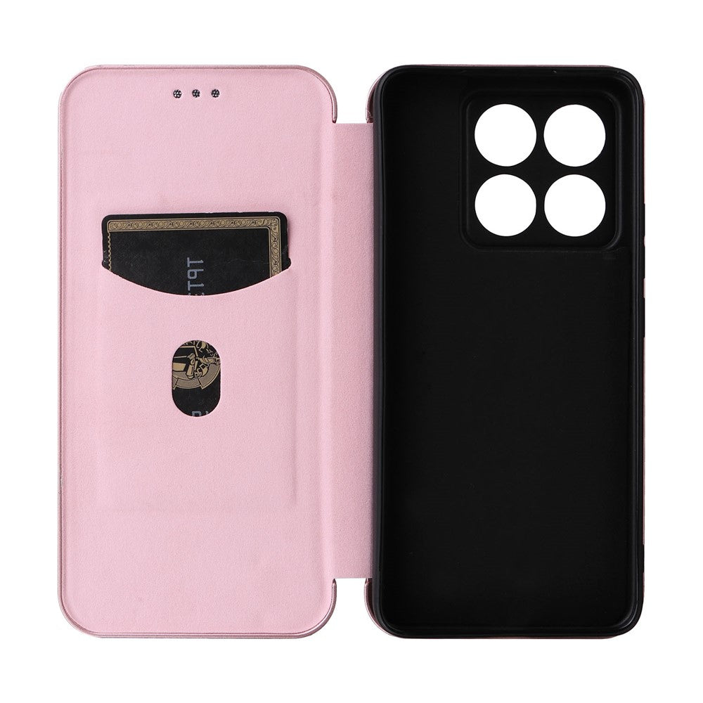 For Xiaomi 14T Case Carbon Fiber Texture Drop-Proof PU Leather Phone Cover