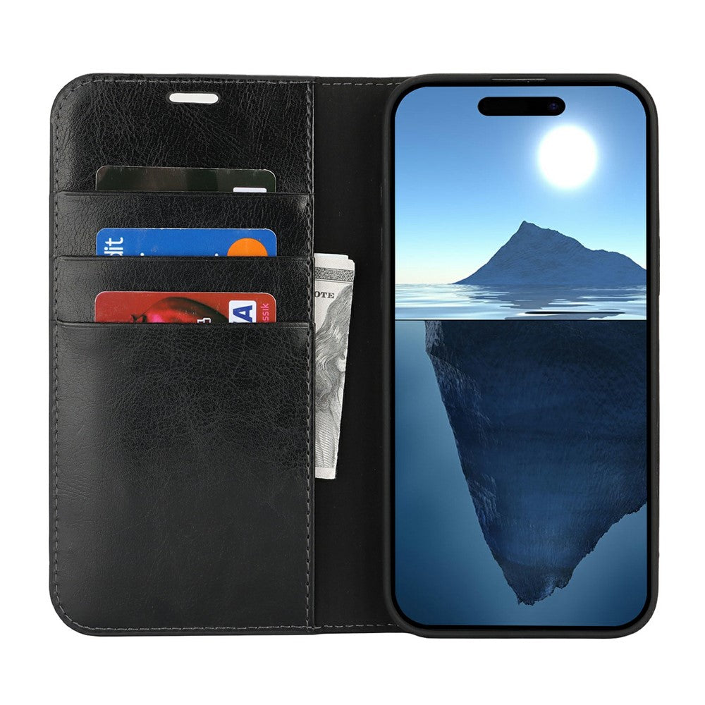 iPhone 16 Plus Echtleder-Hülle mit Kartenfach