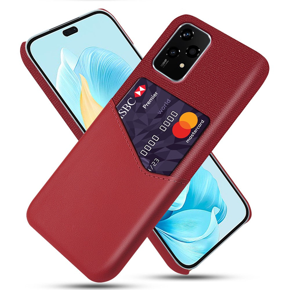 For Honor 200 Lite Case PU Leather Card Slot Cloth Texture Hard PC Phone Cover