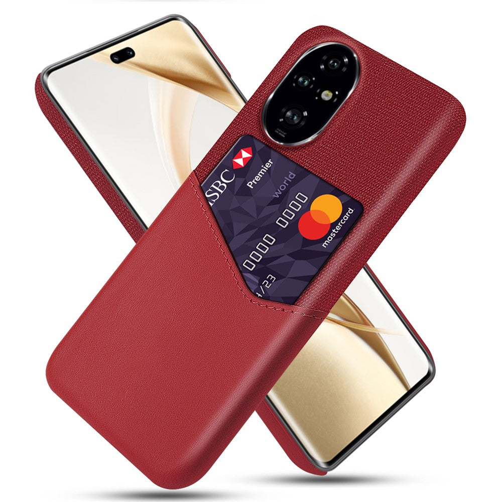 For Honor 200 Pro 5G Case PU Leather Card Slot Cloth Texture Hard PC Phone Cover
