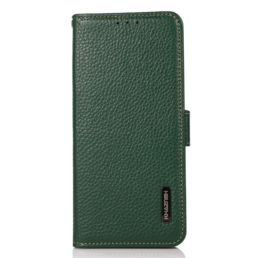 KHAZNEH For Xiaomi Poco C75 4G / Redmi 14R 5G / 14C 4G Phone Case Genuine Cow Leather Cover RFID Blocking