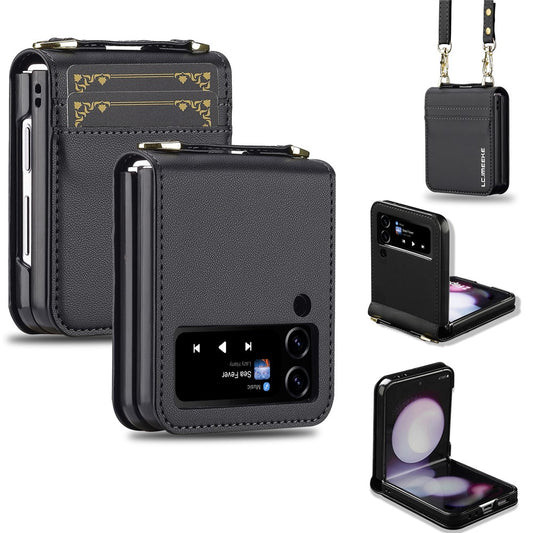Galaxy Z Flip3 5G – Wallet-Handyhülle aus PU-Leder und TPU, mit Ständer, mit Kartenfach