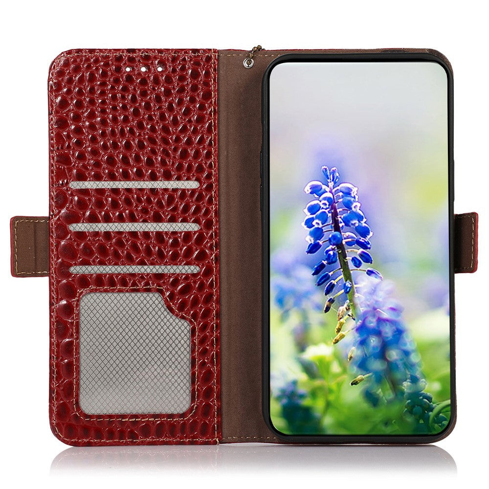 For Xiaomi Poco C75 4G / Redmi 14R 5G / 14C 4G Case Crocodile Texture Genuine Cow Leather Phone Wallet Cover