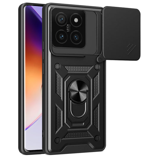 Xiaomi 14T Handyhülle – mit verschiebbarem Kameradeckel, PC + TPU-Kickstand