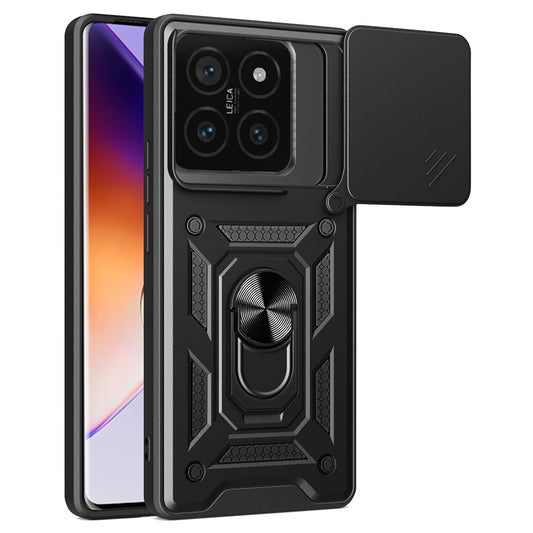 Xiaomi 14T Pro Handyhülle – mit verschiebbarem Kameradeckel, PC + TPU-Kickstand