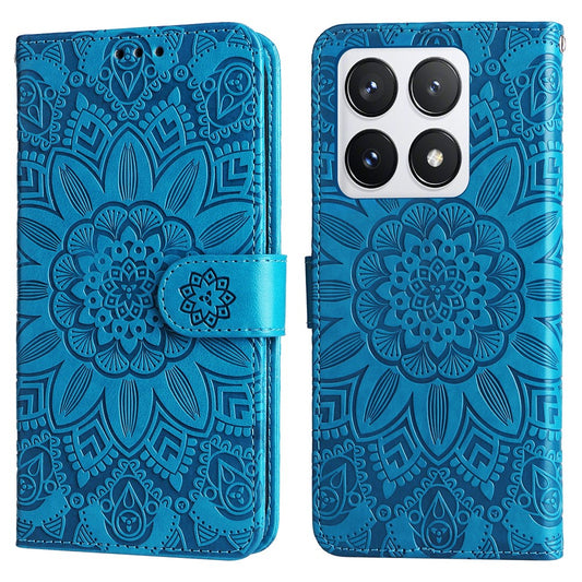Xiaomi 14T Pro Handyhülle – mit Sonnenblumen-Aufdruck, Leder-Geldbörsen