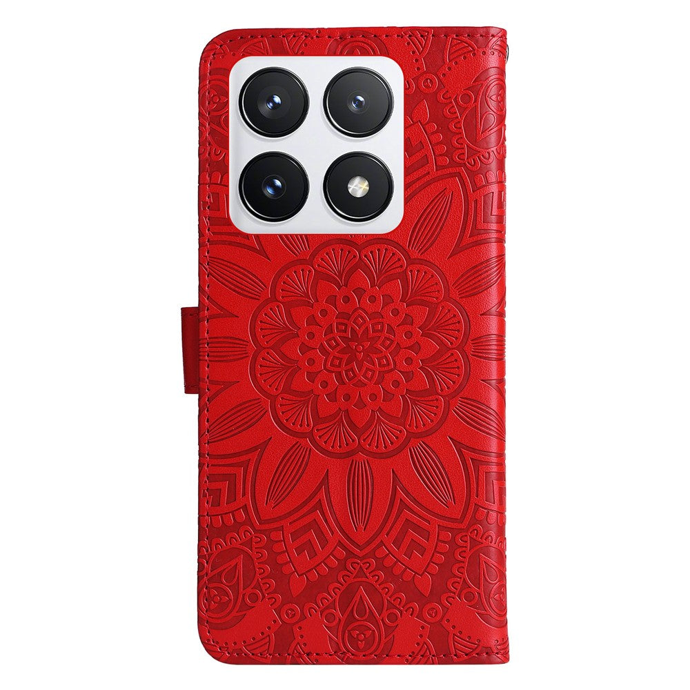 For Xiaomi 14T Pro Case Sunflower Imprint Leather Wallet Phone Cover