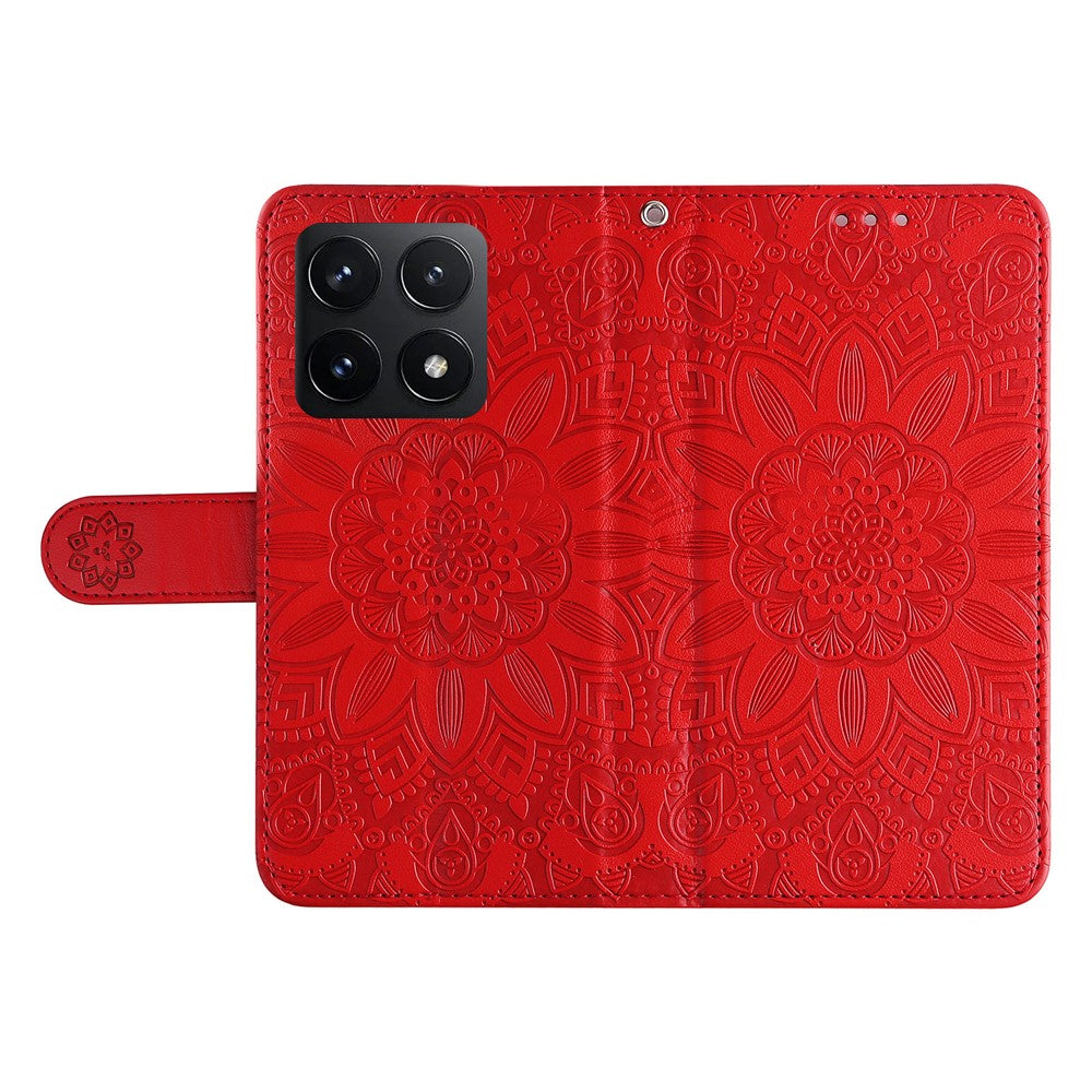 For Xiaomi 14T Case Sunflower Imprint Leather Wallet Phone Cover