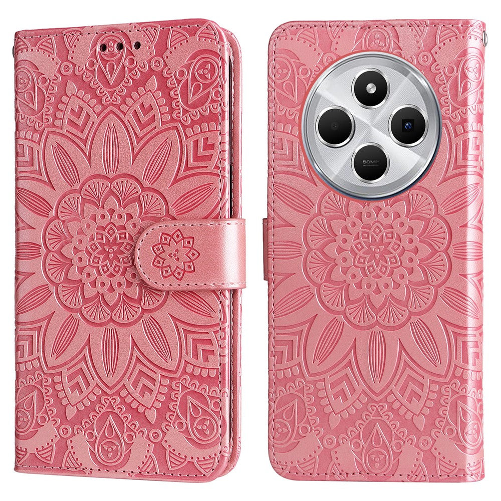 For Xiaomi Poco C75 4G / Poco M7 5G / Redmi A3 Pro 4G / 14R 5G / A4 5G / 14C 5G / 14C 4G Case Sunflower Imprint Leather Wallet Phone Cover