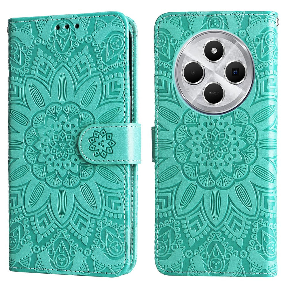 For Xiaomi Poco C75 4G / Poco M7 5G / Redmi A3 Pro 4G / 14R 5G / A4 5G / 14C 5G / 14C 4G Case Sunflower Imprint Leather Wallet Phone Cover