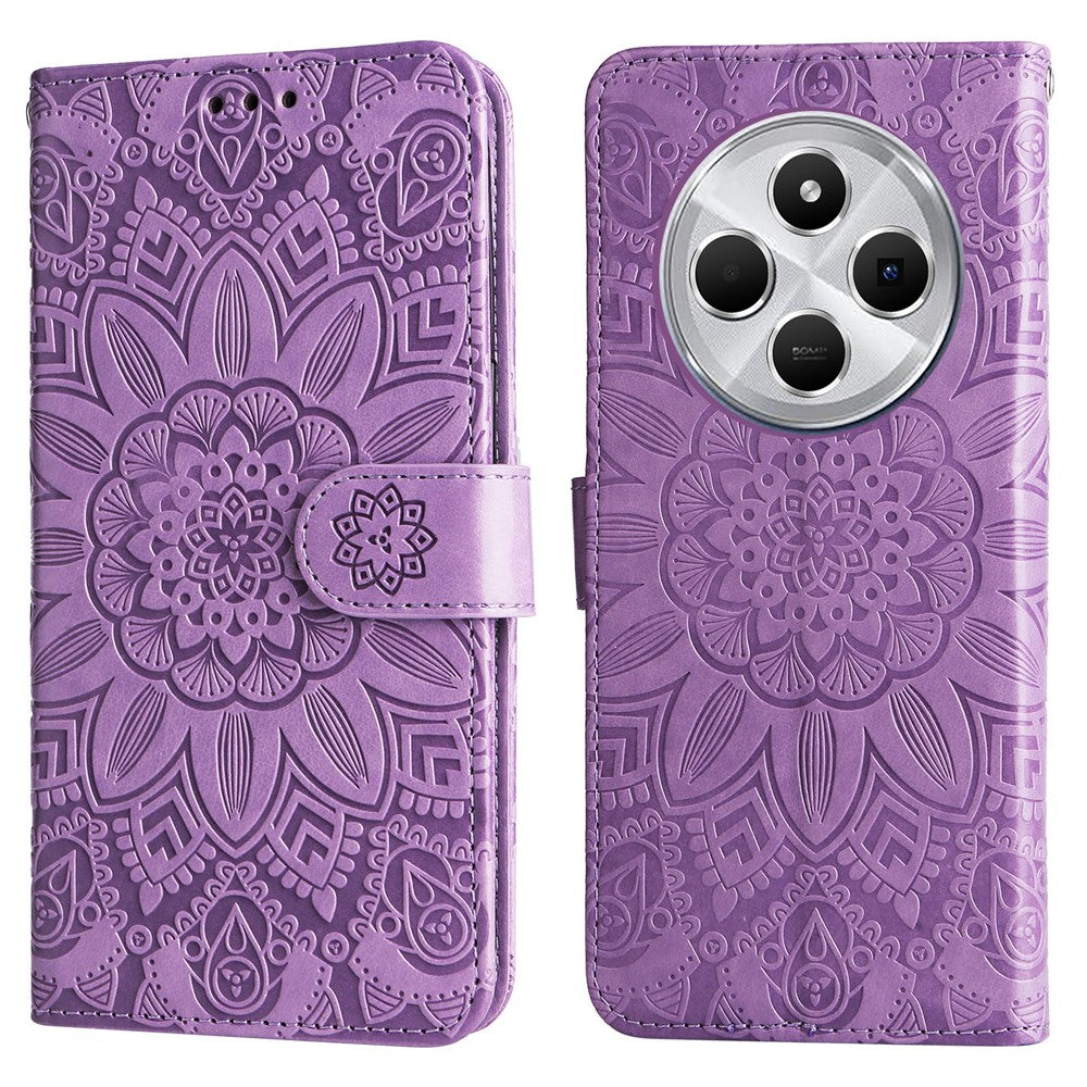 For Xiaomi Poco C75 4G / Poco M7 5G / Redmi A3 Pro 4G / 14R 5G / A4 5G / 14C 5G / 14C 4G Case Sunflower Imprint Leather Wallet Phone Cover