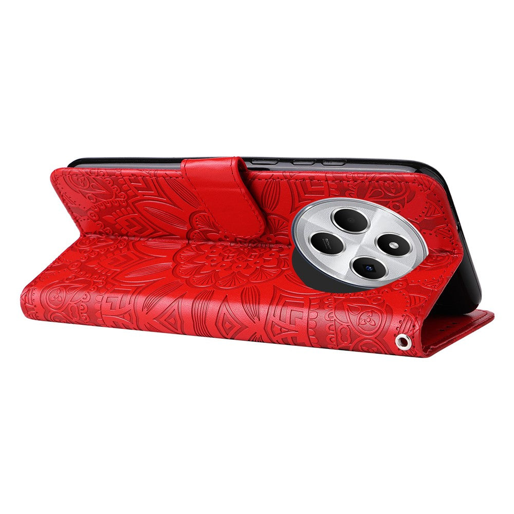 For Xiaomi Poco C75 4G / Poco M7 5G / Redmi A3 Pro 4G / 14R 5G / A4 5G / 14C 5G / 14C 4G Case Sunflower Imprint Leather Wallet Phone Cover