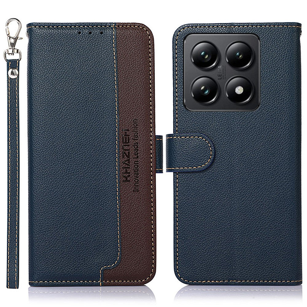 KHAZNEH For Xiaomi 14T Pro Case RFID Blocking Wallet Litchi Texture PU Leather Phone Cover