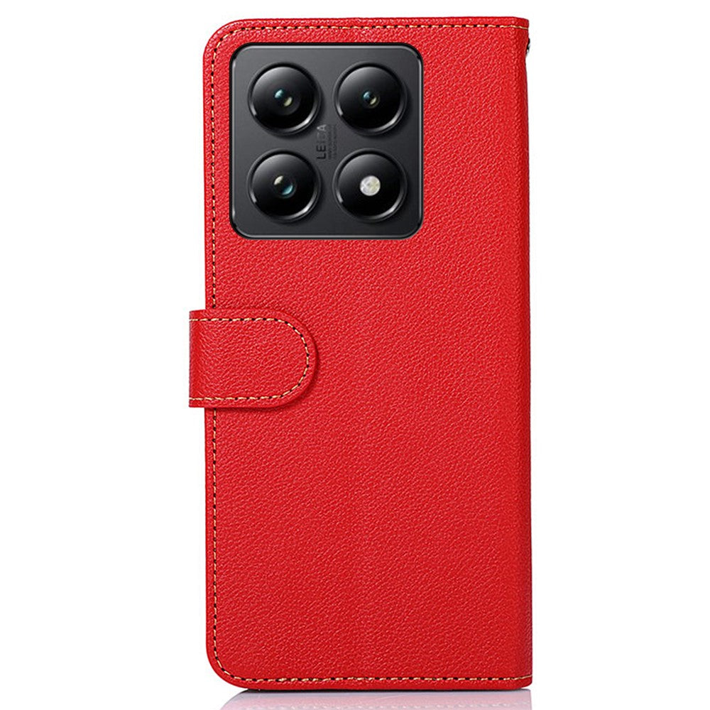 KHAZNEH For Xiaomi 14T Pro Case RFID Blocking Wallet Litchi Texture PU Leather Phone Cover